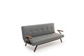 Canapea extensibila 3 locuri, Futon, 859FTN2907, Metal , Gri deschis