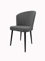 Set scaune 2 piese, Beckley, Rubi, MDF , Gri/Negru