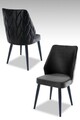 Set scaune 2 piese, Beckley, Pufi, PAL, Antracit / Negru