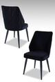 Set scaune 4 piese, Beckley, Pufi, PAL, Negru
