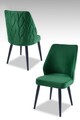 Set scaune 4 piese, Beckley, Pufi, PAL, Verde/Negru