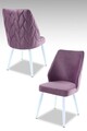 Set scaune 4 piese, Beckley, Pufi, PAL, Liliac / Alb
