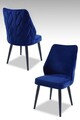 Set scaune 4 piese, Beckley, Pufi, PAL, Sax Albastru / Negru