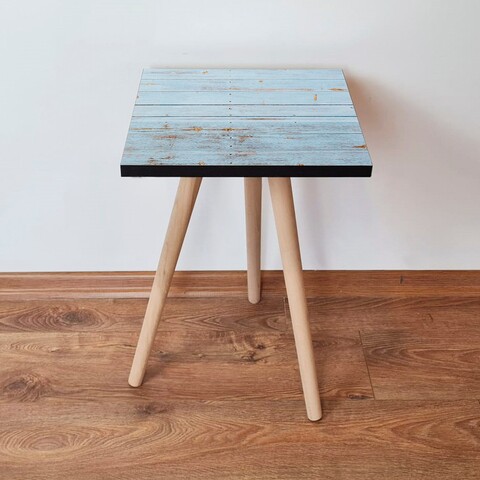 Masuta, Leona, Shp119, 35x42x35 cm, MDF , Albastru / Cămilă