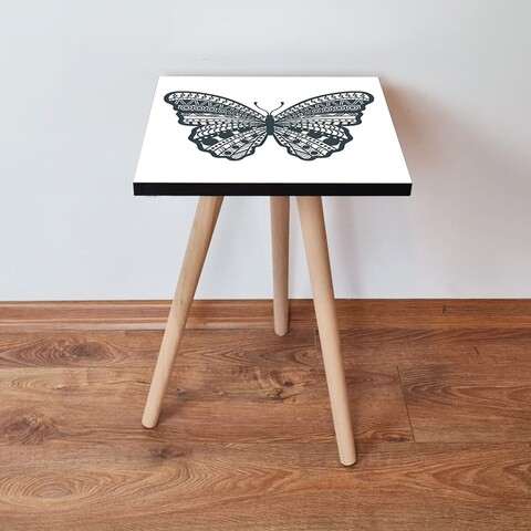 Masuta, Leona, Shp12, 35x42x35 cm, MDF , Alb/Negru
