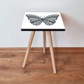 Masuta, Leona, Shp12, 35x42x35 cm, MDF , Alb/Negru