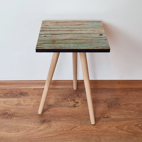 Masuta, Leona, Shp125, 35x42x35 cm, MDF , Verde / Bej / Negru
