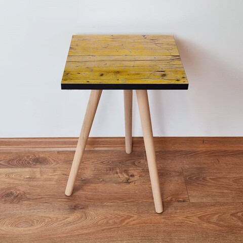 Masuta, Leona, Shp127, 35x42x35 cm, MDF , Galben / Gri / Maro