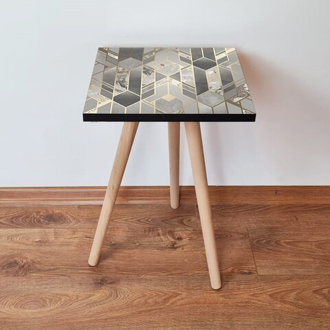 Masuta, Leona, Shp134, 35x42x35 cm, MDF , Gri / Bej / Alb