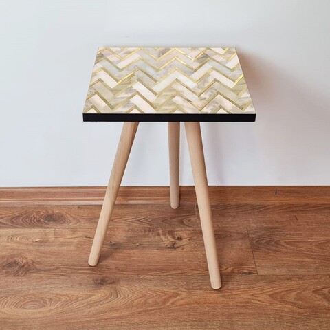 Masuta, Leona, Shp138, 35x42x35 cm, MDF , Bej / Auriu / Gri