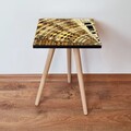 Masuta, Leona, Shp142, 35x42x35 cm, MDF , Auriu / Maro / Negru