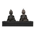 Set 2 lumanari cu suport, Cosy&Trendy, Buddha, lemn/ceara, negru