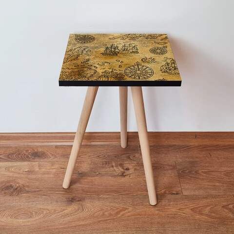 Masuta, Leona, Shp145, 35x42x35 cm, MDF , Camel / Negru