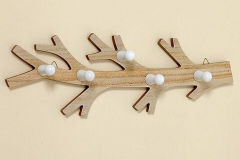 Cuier cu 5 agatatori, Boltze Gruppe, 40 x 13 x 5 cm, lemn