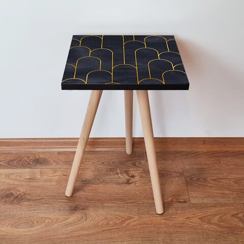 Masuta, Leona, Shp155, 35x42x35 cm, MDF , Bleumarin/Auriu