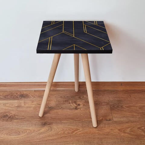 Masuta, Leona, Shp156, 35x42x35 cm, MDF , Bleumarin/Auriu