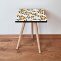 Masuta, Leona, Shp158, 35x42x35 cm, MDF , Alb / Portocaliu / Verde
