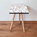 Masuta, Leona, Shp172, 35x42x35 cm, MDF , Alb / Bleumarin / Portocaliu