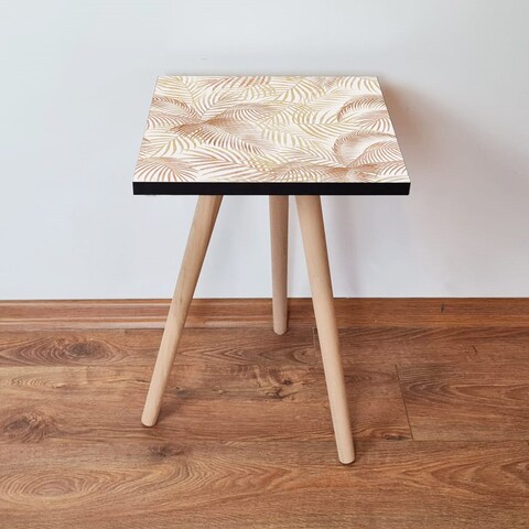 Masuta, Leona, Shp173, 35x42x35 cm, MDF , Alb / Cămilă
