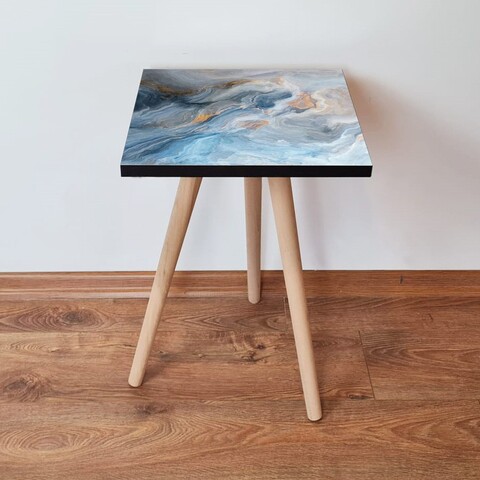 Masuta, Leona, Shp178, 35x42x35 cm, MDF , Albastru / Bleumarin / Portocaliu / Alb