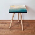 Masuta, Leona, Shp182, 35x42x35 cm, MDF , Albastru / Bej / Alb