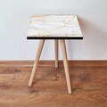 Masuta, Leona, Shp183, 35x42x35 cm, MDF , Alb/Auriu