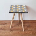 Masuta, Leona, Shp186, 35x42x35 cm, MDF , Gri / Alb / Negru / Galben