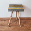 Masuta, Leona, Shp2, 35x42x35 cm, MDF , Galben / Albastru / Gri