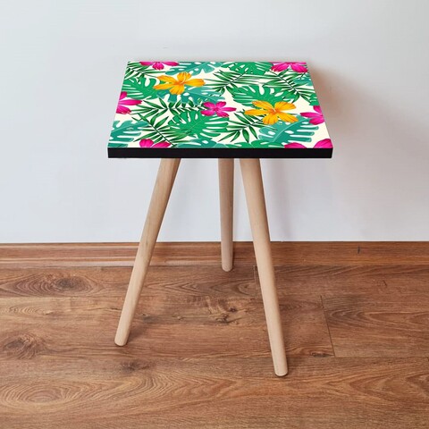 Masuta, Leona, Shp206, 35x42x35 cm, MDF , Verde / Galben / Fuchsia / Alb