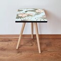 Masuta, Leona, Shp207, 35x42x35 cm, MDF , Albastru / Verde / Roz
