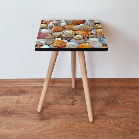 Masuta, Leona, Shp21, 35x42x35 cm, MDF , Portocaliu / Alb / Bej