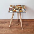 Masuta, Leona, Shp21, 35x42x35 cm, MDF , Portocaliu / Alb / Bej