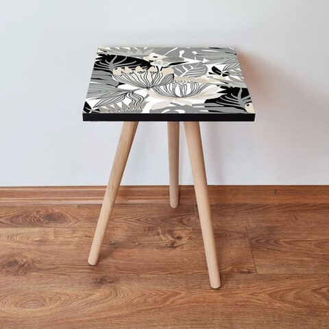 Masuta, Leona, Shp213, 35x42x35 cm, MDF , Alb / Gri / Negru
