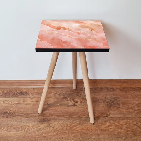 Masuta, Leona, Shp218, 35x42x35 cm, MDF , Roz/Auriu