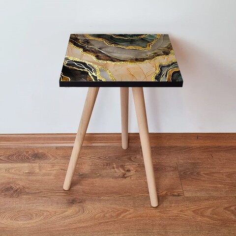 Masuta, Leona, Shp219, 35x42x35 cm, MDF , Bej / Auriu / Galben / Negru