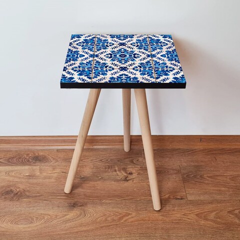 Masuta, Leona, Shp23, 35x42x35 cm, MDF , Albastru / Bleumarin / Alb