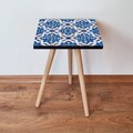 Masuta, Leona, Shp23, 35x42x35 cm, MDF , Albastru / Bleumarin / Alb