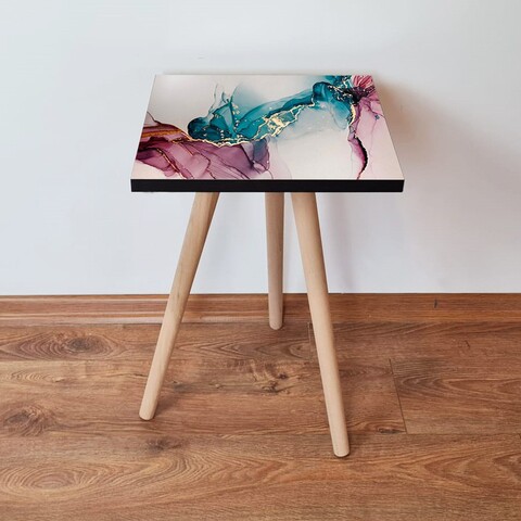 Masuta, Leona, Shp230, 35x42x35 cm, MDF , Roz / Albastru / Auriu / Alb