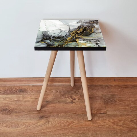 Masuta, Leona, Shp233, 35x42x35 cm, MDF , Verde / Auriu / Alb / Gri