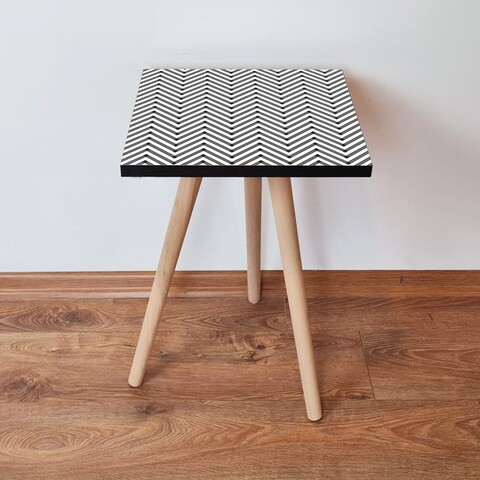 Masuta, Leona, Shp234, 35x42x35 cm, MDF , Alb/Negru