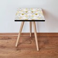 Masuta, Leona, Shp258, 35x42x35 cm, MDF , Gri / Auriu / Alb