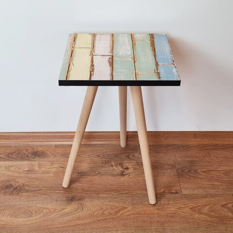Masuta, Leona, Shp260, 35x42x35 cm, MDF , Verde / Albastru / Alb