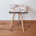 Masuta, Leona, Shp262, 35x42x35 cm, MDF , Alb / Cămilă / Auriu