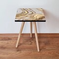Masuta, Leona, Shp263, 35x42x35 cm, MDF , Bej / Auriu