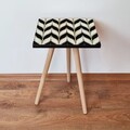 Masuta, Leona, Shp267, 35x42x35 cm, MDF , Negru / Auriu / Alb