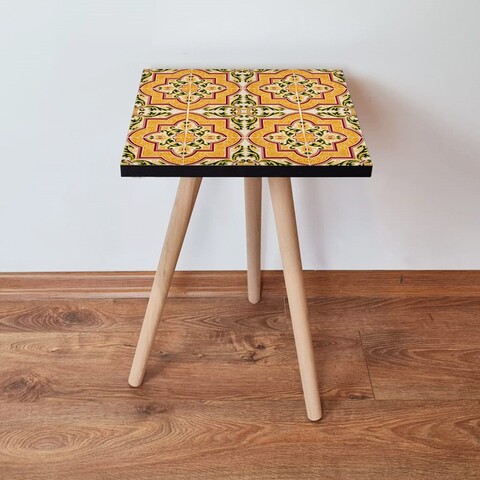 Masuta, Leona, Shp27, 35x42x35 cm, MDF , Portocaliu / Verde / Roz / Alb