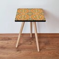 Masuta, Leona, Shp27, 35x42x35 cm, MDF , Portocaliu / Verde / Roz / Alb