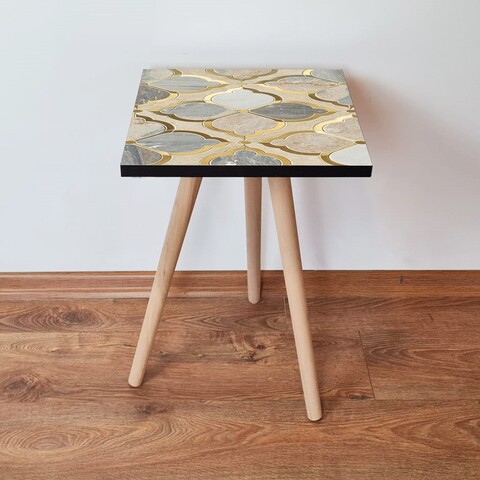 Masuta, Leona, Shp271, 35x42x35 cm, MDF , Bej / Auriu / Gri