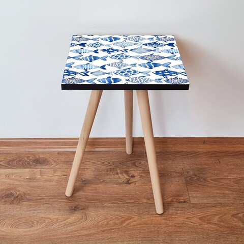 Masuta, Leona, Shp277, 35x42x35 cm, MDF , Alb / Bleumarin