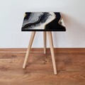 Masuta, Leona, Shp285, 35x42x35 cm, MDF , Negru / Auriu / Alb